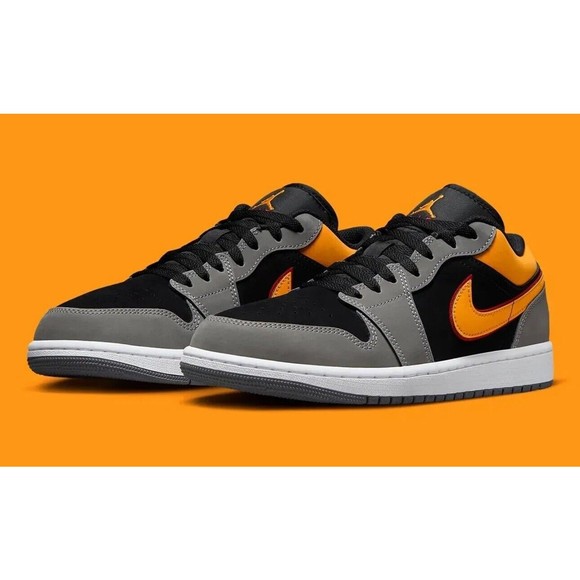 Nike Air Jordan 1 Low SE Black Vivid Orange Grey Shoes FN7308-008 Men's Size 8.5